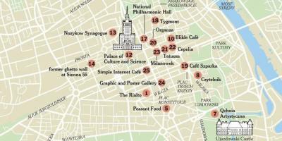 Bandar bersiar-siar di Warsaw peta