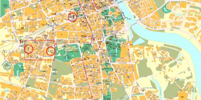 Peta jalan Warsaw pusat bandar