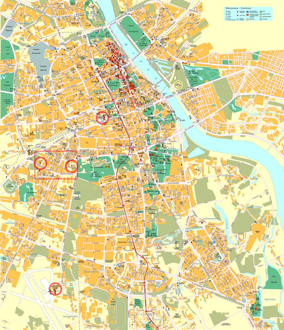 peta jalan Warsaw pusat bandar